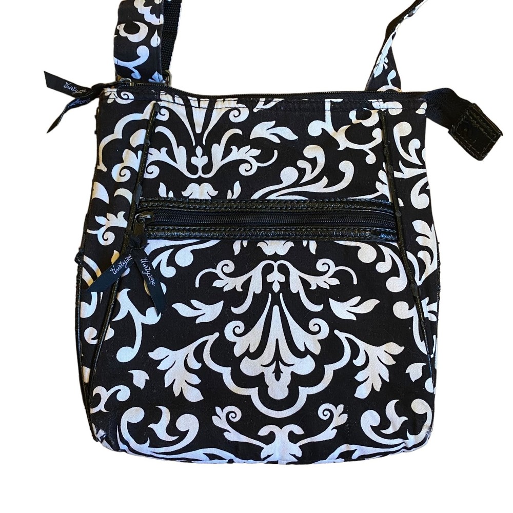 Thirty-One 31 Black White Parisian Pop Crossbody Bag